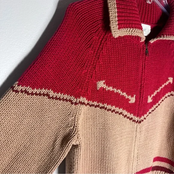 NEW The Great. The Ranch Cardigan Zip Sweater Nude Red Sz 1 S - Picture 9 of 11